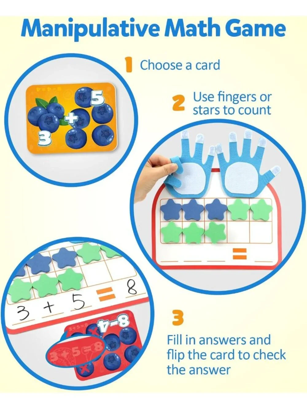Montessori Math Manipulatives - Magnetic Counting Blocks & Dry Erase Board Toy
